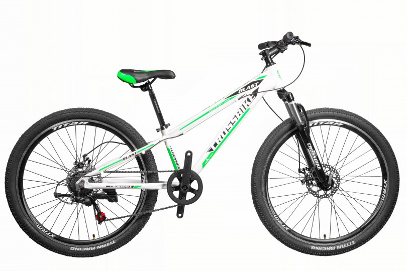 Велосипед CrossBike Blast SUSP 26" 11" Зеленый-Черный-Серый