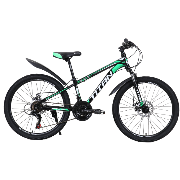 Велосипед Titan Energy 24"12" Чёрный-Зелёный-Белый