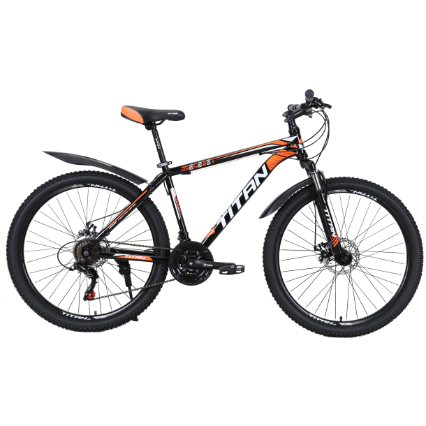 Велосипед Titan Energy 27.5"17" Чорний-Помаранчовий-Білий