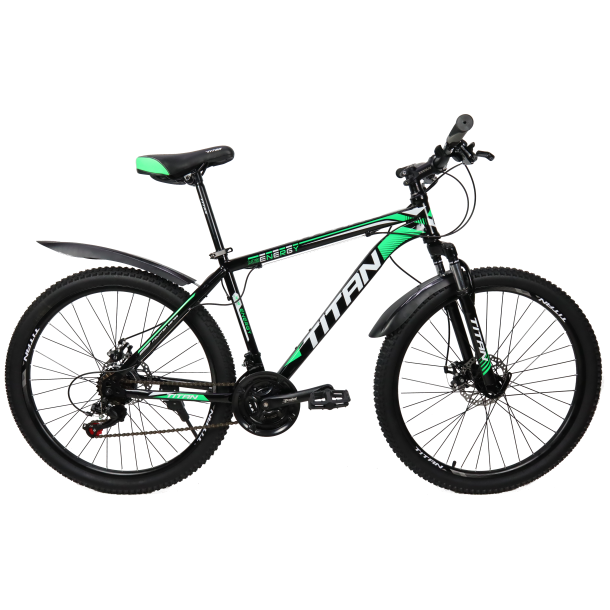 Велосипед Titan Energy 26"17" Чорний-Зелений-Білий