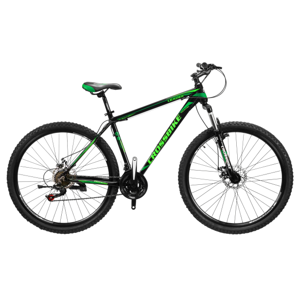 Велосипед CrossBike Leader 27.5" 17" Чорний-Темний зелений-Зелений