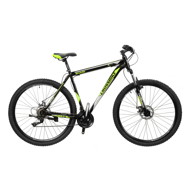Велосипед CrossBike Shark 27.5" 15"  Черный-Зеленый-Серый