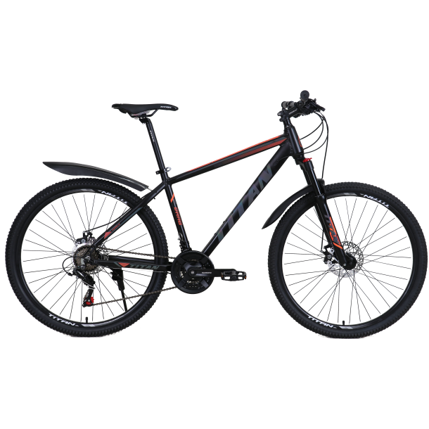 Велосипед Titan Drag 27,5" 17,5"  Чорний-Неоновий оранжевий