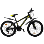 Велосипед CrossBike Atlas 24" 12" Черный-Неоновый желтый