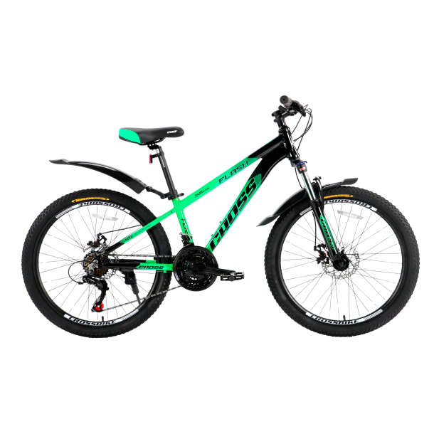 Велосипед Cross Flash 2024 24" 12" Зелений-Чорний