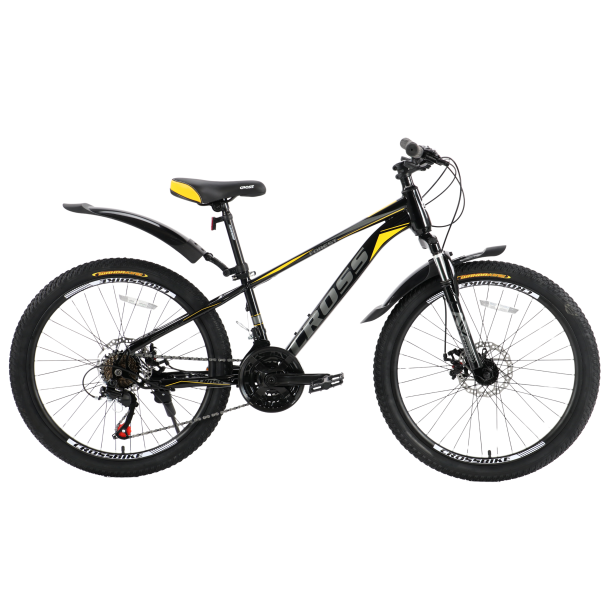 Велосипед Cross Focus 26" 13" Чорний-Жовтий-Сірий
