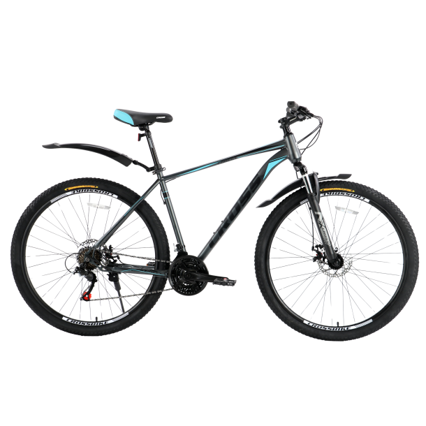Велосипед Cross Focus 29" 19.5" Сірий-Бірюза