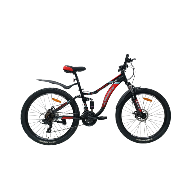 Велосипед Cross Pioneer 2024 26" 14" Черный-Красный