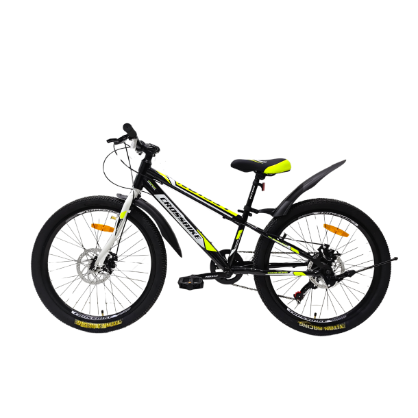 Велосипед CrossBike Legion 24" 11" Черный-Неоновый жёлтый