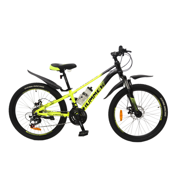 Велосипед CrossBike Hummer 2024 24" 11" Неоновый желтый