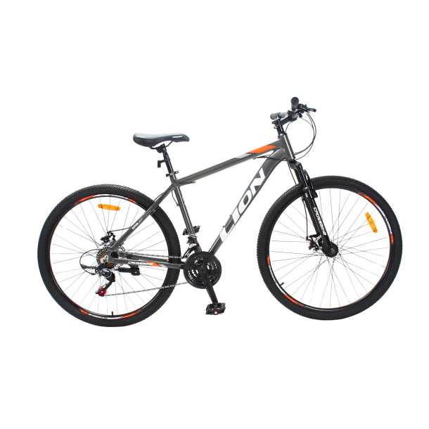 Велосипед CrossBike Lion 29" 19" Серый-Оранжевый