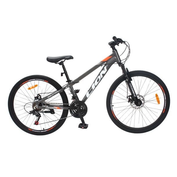 Велосипед CrossBike Lion 26" 13" Серый-Оранжевый