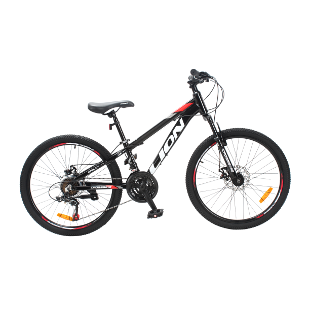 Велосипед CrossBike Lion 24" 12" Чорний-Червоний