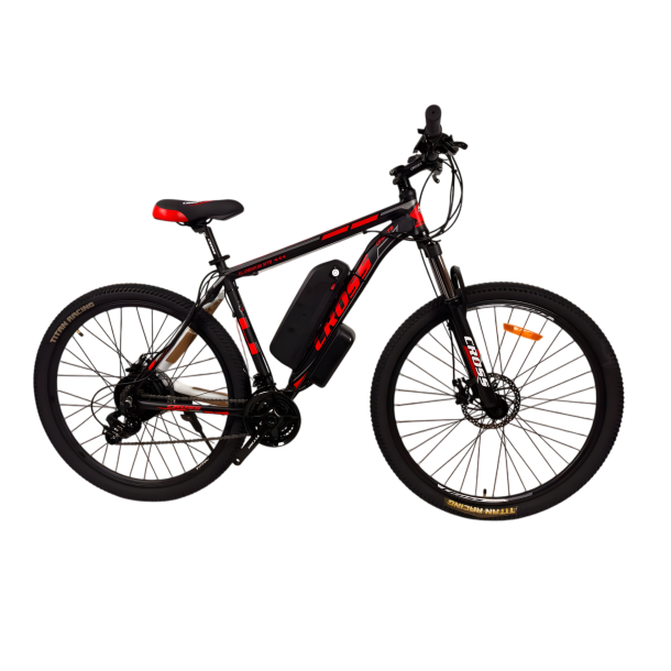 Електровелосипед Cross Hunter 29" 20" Чорний-Червоний набір FX-15R задній 500W 48V10Ah з дисплеєм