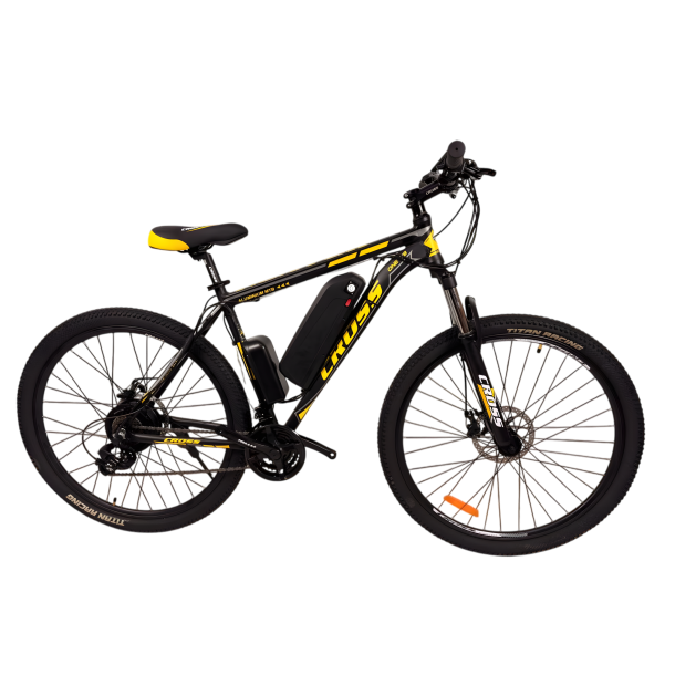 Електровелосипед Cross Hunter 29" 20" Чорний-Жовтий набір FX-15R задній 500W 48V10Ah з дисплеєм