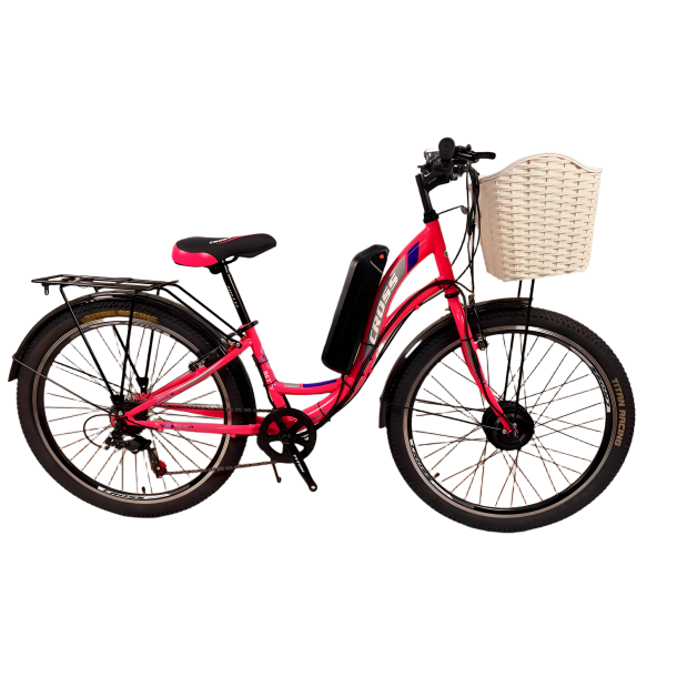 Електровелосипед Cross Betty 26" 13" Світло зелений-Синій MXUS FX-07 F36V7,5Ah