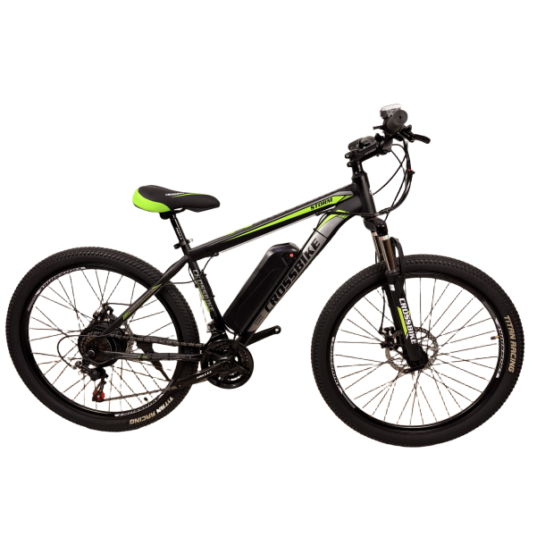 Електровелосипед CrossBike Storm 27,5" 17" Чорний-Зелений задній 500W 48V/13Ah