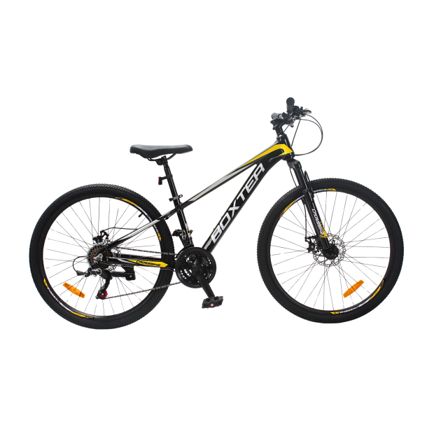Велосипед CrossBike BOXTER 26" 12.5" Чёрный-Жёлтый-Серый