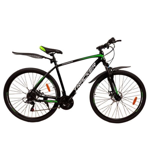 Велосипед CrossBike Tracker 29" 21" Черный-Зелёный