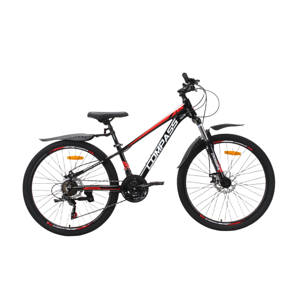 Велосипед CrossBike COMPASS 26" 12.5" Чорний-Червоний