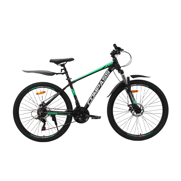 Велосипед CrossBike COMPASS 27.5" 17" Черный-Зелёный