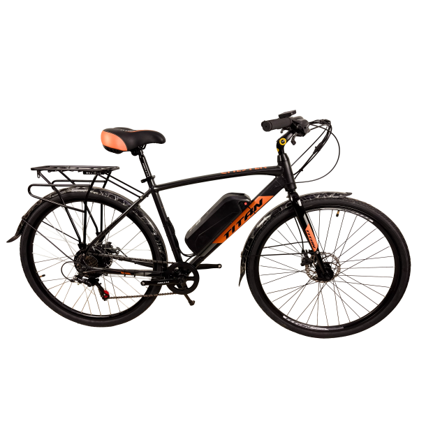 Електровелосипед Велосипед Titan Chester 28" 19" 500W 48V13Ah Сірий-Помаранчевий