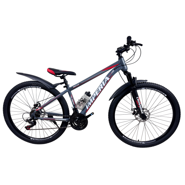 Велосипед CrossBike Imperia 26" 13" Сірий-Червоний